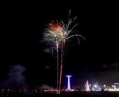 coney island beach fyrverkerier foto