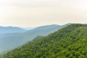 shenandoah dal och blå bergsrygg bergen från shenandoah nationell parkera, virginia foto