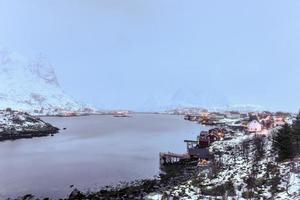 vinter- i reine, lofoten öar, Norge. foto