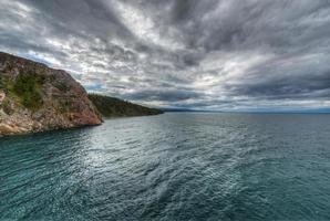 landskap av cape khoboy, olkhon ö, baikal, Sibirien, ryssland foto