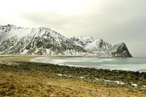 unstad strand, lofoten öar, Norge foto