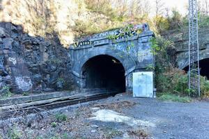 erie tåg tunnel del av de Bergen valv av jersey stad, ny jersey. foto