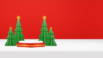 glad jul 3d framställa sammansättning med prydnad för händelse försäljning social media och landning sida foto