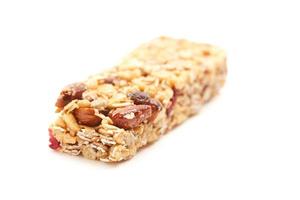 granola bar isolerat på vit foto