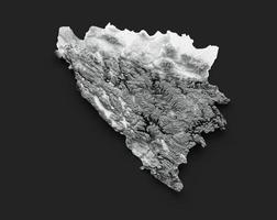 bosnien och hercegovina karta bosnien flagga skuggad relief färg höjd karta på vit bakgrund 3d illustration foto