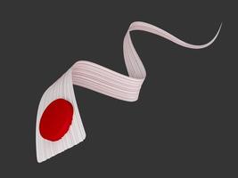 abstrakt japan flagga band isolerat bakgrund röd och vit 3d illustration foto