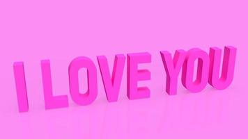 jag kärlek du rosa text för kärlek eller Semester begrepp 3d tolkning foto