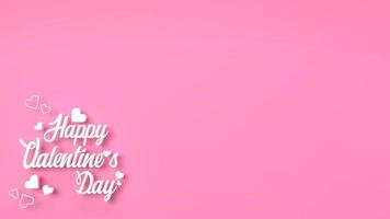 de vit Lycklig valentine dag på rosa bakgrund för Semester begrepp 3d tolkning foto