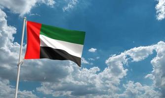 uae vinka flagga ikon Land nationell arab emirates dubai mitten öst internationell värld global stolthet företag ekonomi oberoende politisk kultur festival firande koncept.3d framställa foto
