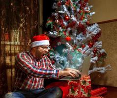 ensam nörd firar jul talande på de internet foto