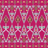 skön färgrik thai stickat broderi. geometrisk etnisk orientalisk mönster traditionell på svart bakgrund, thai mönster kultur med klippning väg foto