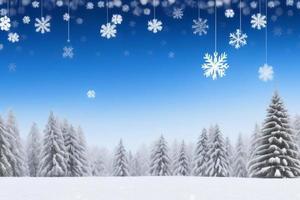 skön vinter- bakgrund med snö. ny år, jul och Övrig högtider, webb affisch, hälsning kort. foto