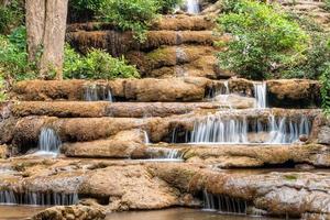 vattenfall i djup skog av Thailand foto