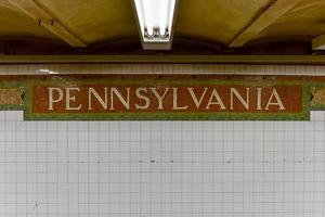 ny york stad - juni 16, 2016 - Pennsylvania station, 34: e gata station tunnelbana i manhattan. en del av de storstads genomresa auktoritet nyc tunnelbana systemet. foto
