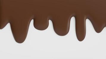 droppande choklad stänk på isolerat vit bakgrund. 3d tolkning. foto