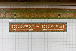 ny york stad - juni 16, 2016 - Pennsylvania station, 34: e gata station tunnelbana i manhattan. foto