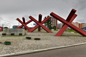 monument till de försvarare av moskva på de utkant av moskva i khimki, Ryssland, 2022 foto