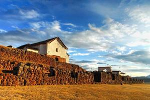 inka palats ruiner i chinchero, cuzco, peru foto