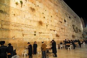 Västra vägg, jerusalem på natt, 2022 foto