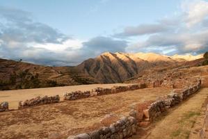 inka palats ruiner i chinchero, cuzco, peru foto
