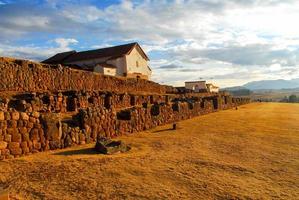 inka palats ruiner i chinchero, cuzco, peru foto