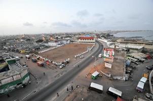 panorama- se av accra, ghana foto