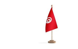 tunisien flaggstång med vit Plats bakgrund bild foto