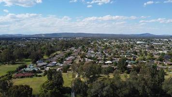 de antenn Drönare punkt av se fotografi av bostads- hus antenn se på wodonga är en stad på de victorian sida av de gräns med ny söder Wale, Australien. foto