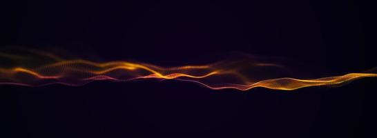 dynamisk gyllene Vinka på en mörk bakgrund. visualisering av stor data. trogen partikel Vinka. vetenskap och teknologi. 3d tolkning. foto