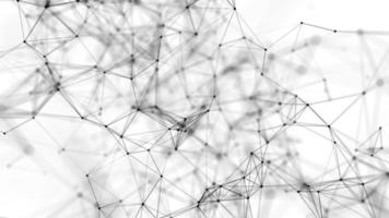 abstrakt vit bakgrund med rör på sig rader och prickar. nätverk förbindelse. över hela världen internet förbindelse. illustration av stor data. 3d tolkning. foto