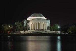 Jefferson minnesmärke på solnedgång - Washington likström foto