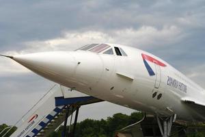 manchester, midlands, förenad rike, juli 29:e, 2006 brittiskt luftvägarna concorde överljuds- passagerare jet foto