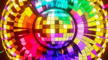 disko boll på en ljus flerfärgad bakgrund. 3d tolkning illustration. foto