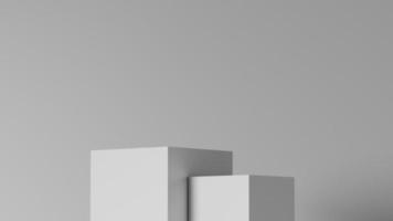 3d vit blockera piedestal för produkt monter, svartvit tom skede för visa. foto