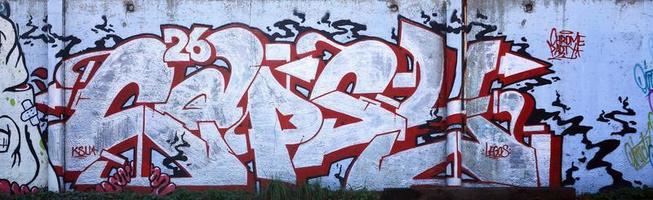 de textur av de vägg med graffiti, som är avbildad på Det. de bild av de hela och komplett graffiti av de teckning som en resurs för de design av 3d projekt foto