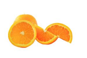 färsk orange frukt skiva isolera på vit bakgrund foto
