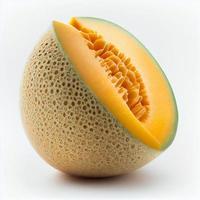 cantaloupefrukt isolerad på vit bakgrund. foto