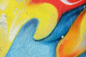abstrakt graffiti målningar på de betong vägg. bakgrund textur foto
