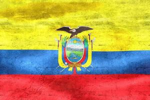 ecuadorflagga - realistiskt viftande tygflagga foto