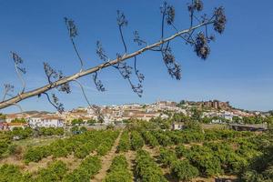 panorama- bild av de medeltida by silvar i de söder av portugal i sommar foto