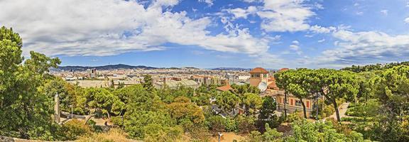 panorama- se över barcelona från olympic område foto