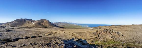 panorama- se från snäfellsjökull vulkan över de snaefells halvö på island i sommar foto