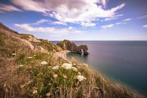 de pittoresk landskap av durdle dörr i de jurassic kust, england. foto