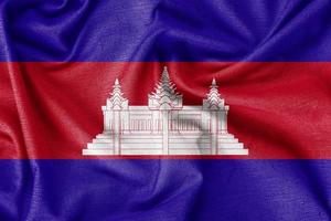 cambodia Land flagga bakgrund realistisk silke tyg foto