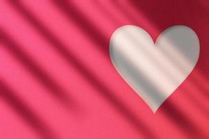 valentines dag hjärta illustration med rosa röd bakgrund och lynnig skuggor. foto