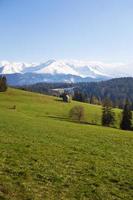 hus i de berg. skön se av de berg landskap, tatra nationell parkera, polen. hög tatras, karpater foto