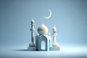 illustration av ramadan bakgrund med moské och stjärna måne prydnad foto