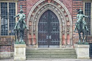 bremen stad hall staty foto