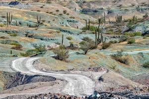 baja kalifornien öken- ändlös väg landskap se foto