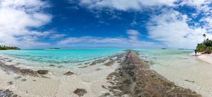 aitutaki polynesien laga mat ö tropisk paradis se foto